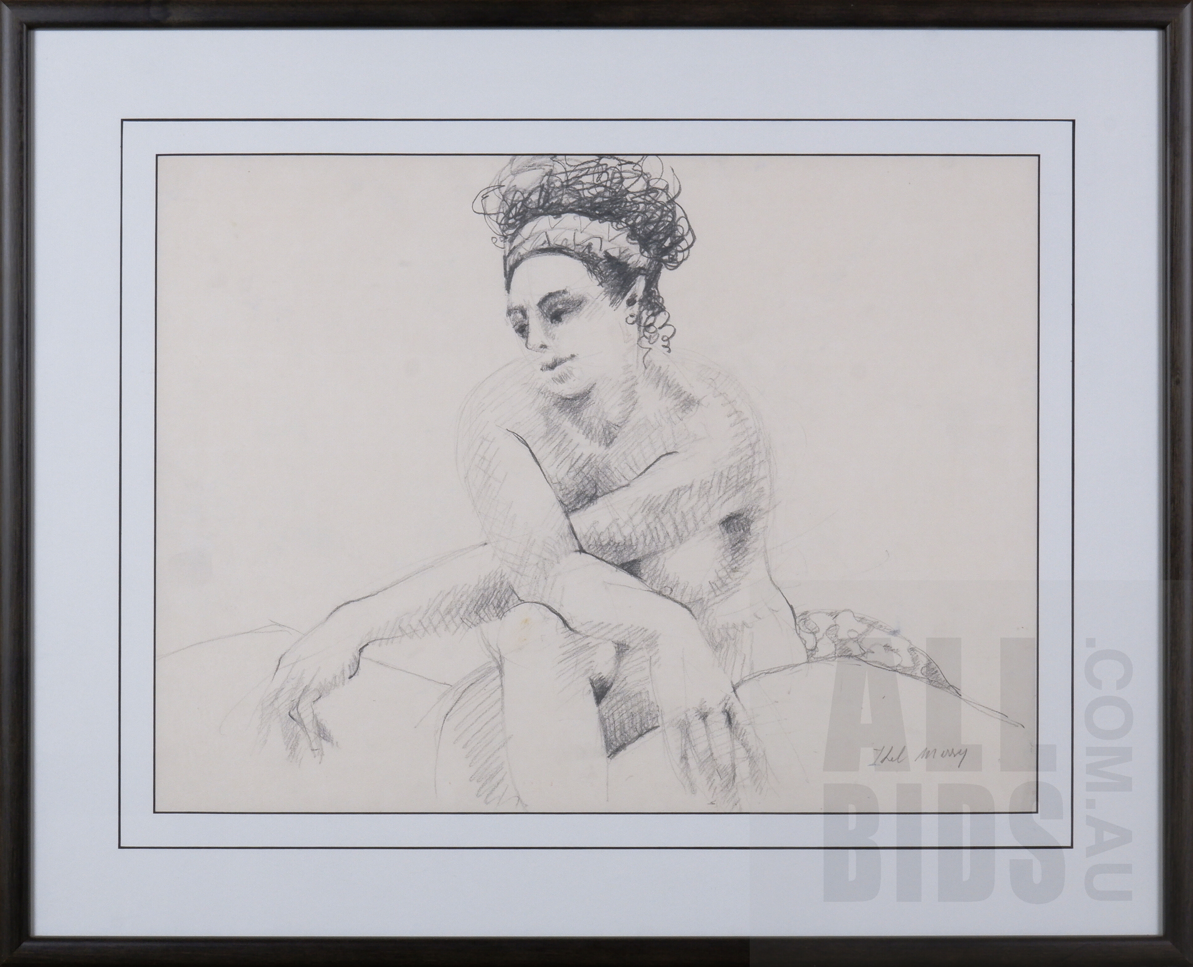 'Seated Nude, Pencil, 37 x 50 cm'