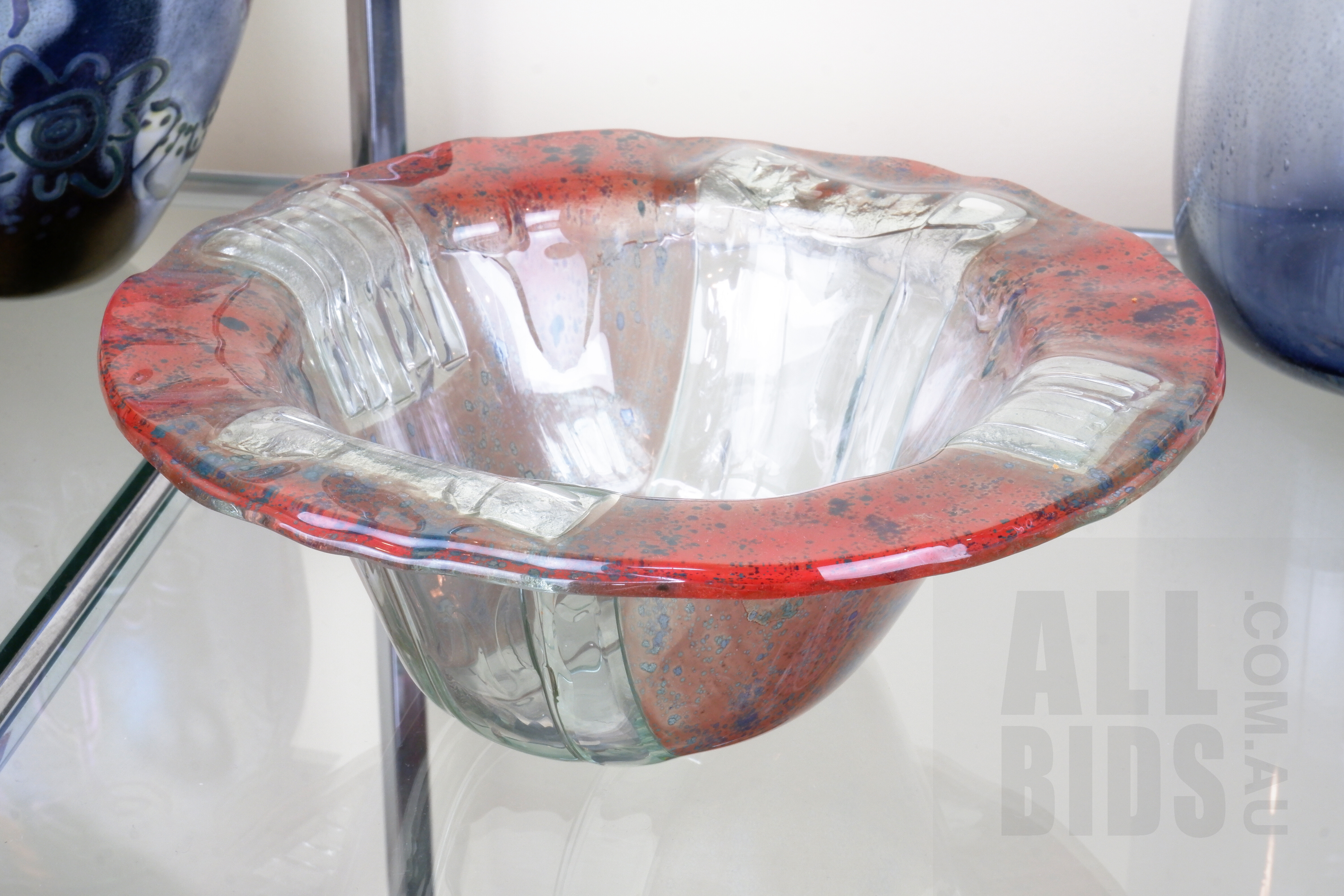 'Peter Crisp (1959-) Art Glass Bowl'
