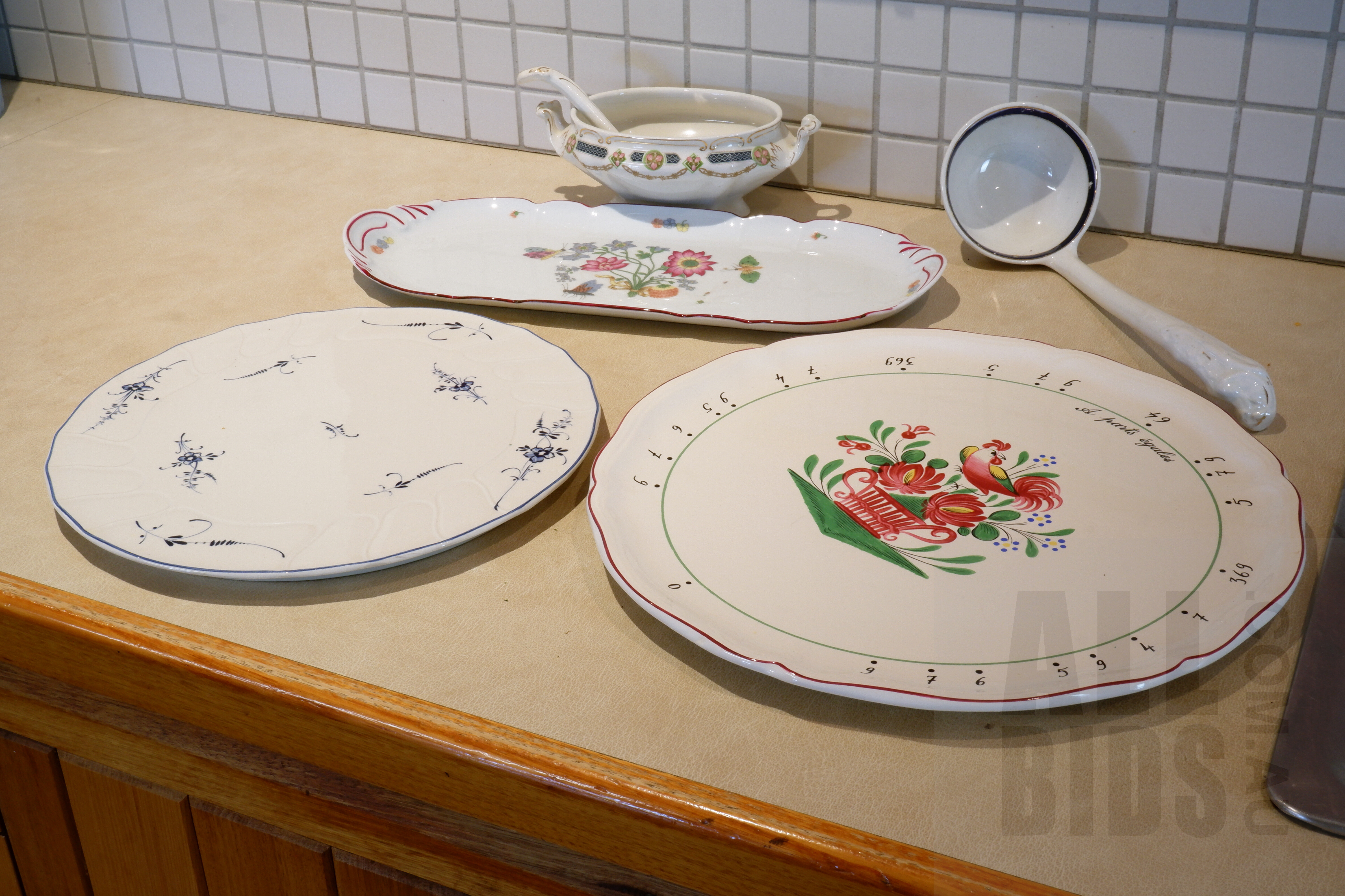'French Limoges Sandwich Plate, Villeroy and Boch Platter, Another French Platter, Miniature English Tureen and More'