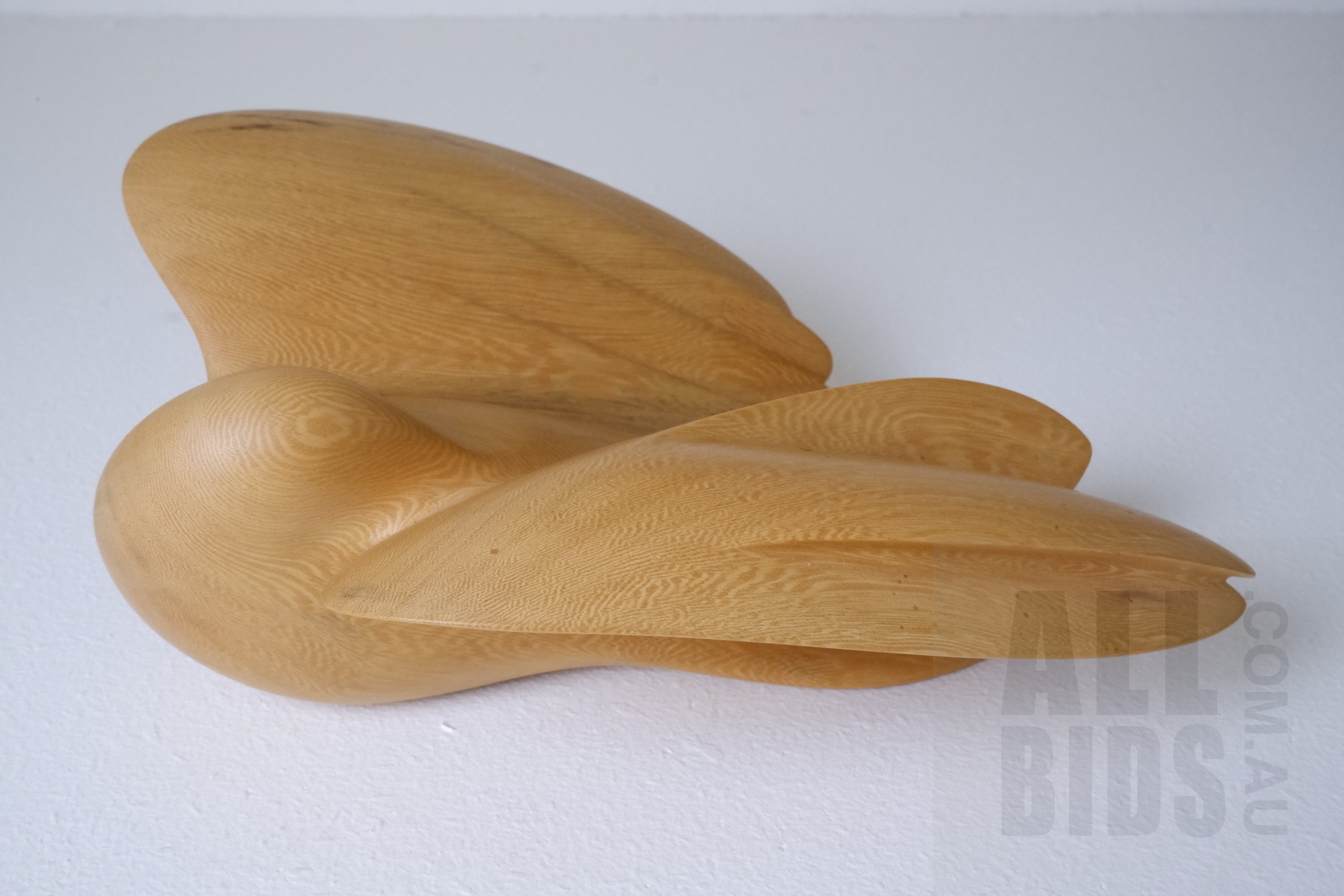 'Peter Carrigy, Bespoke Huon Pine Carving of Dove in Flight'