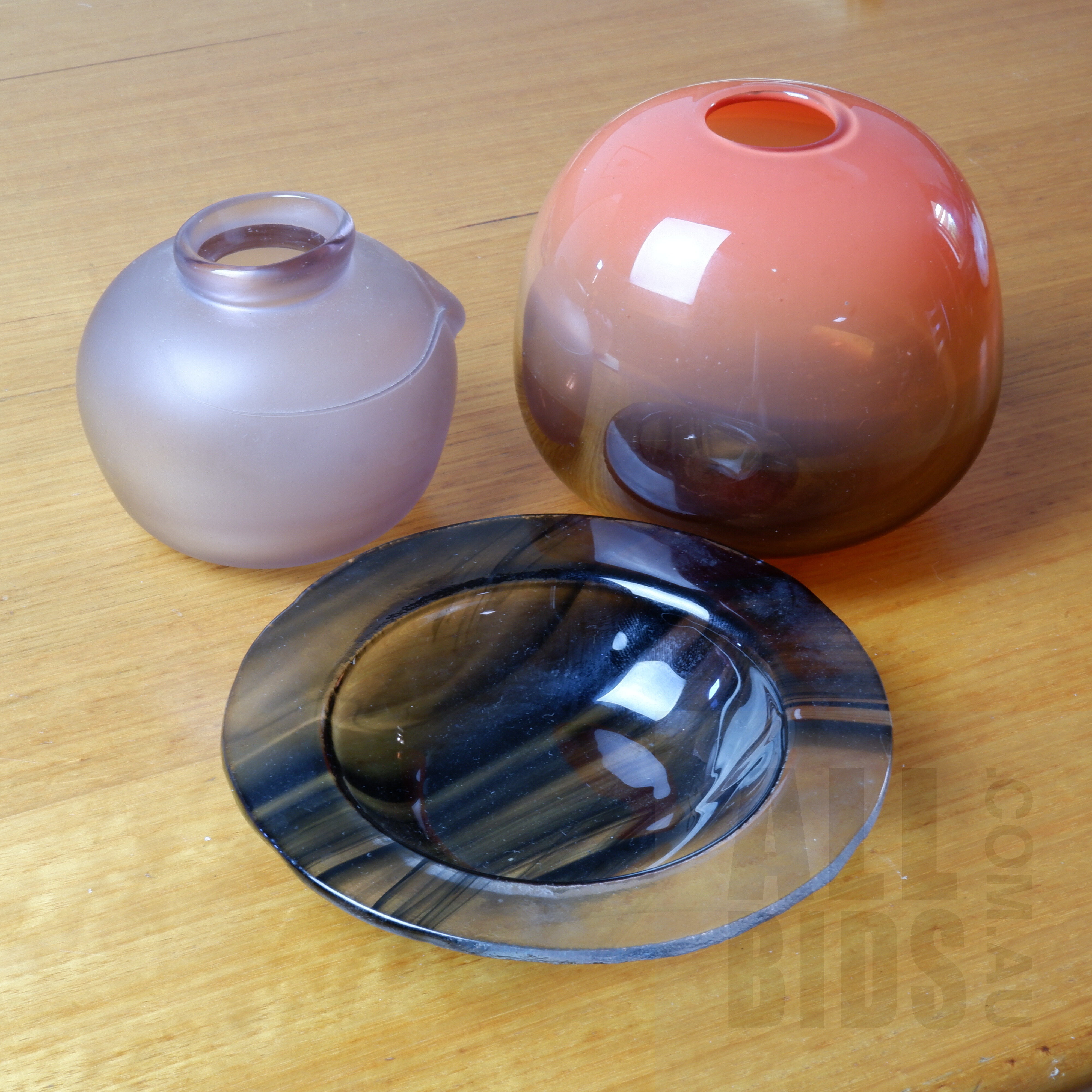 'D OConnor, Studio Glass Vase 1983 and Two Other Australian Studio Glass Bowls'