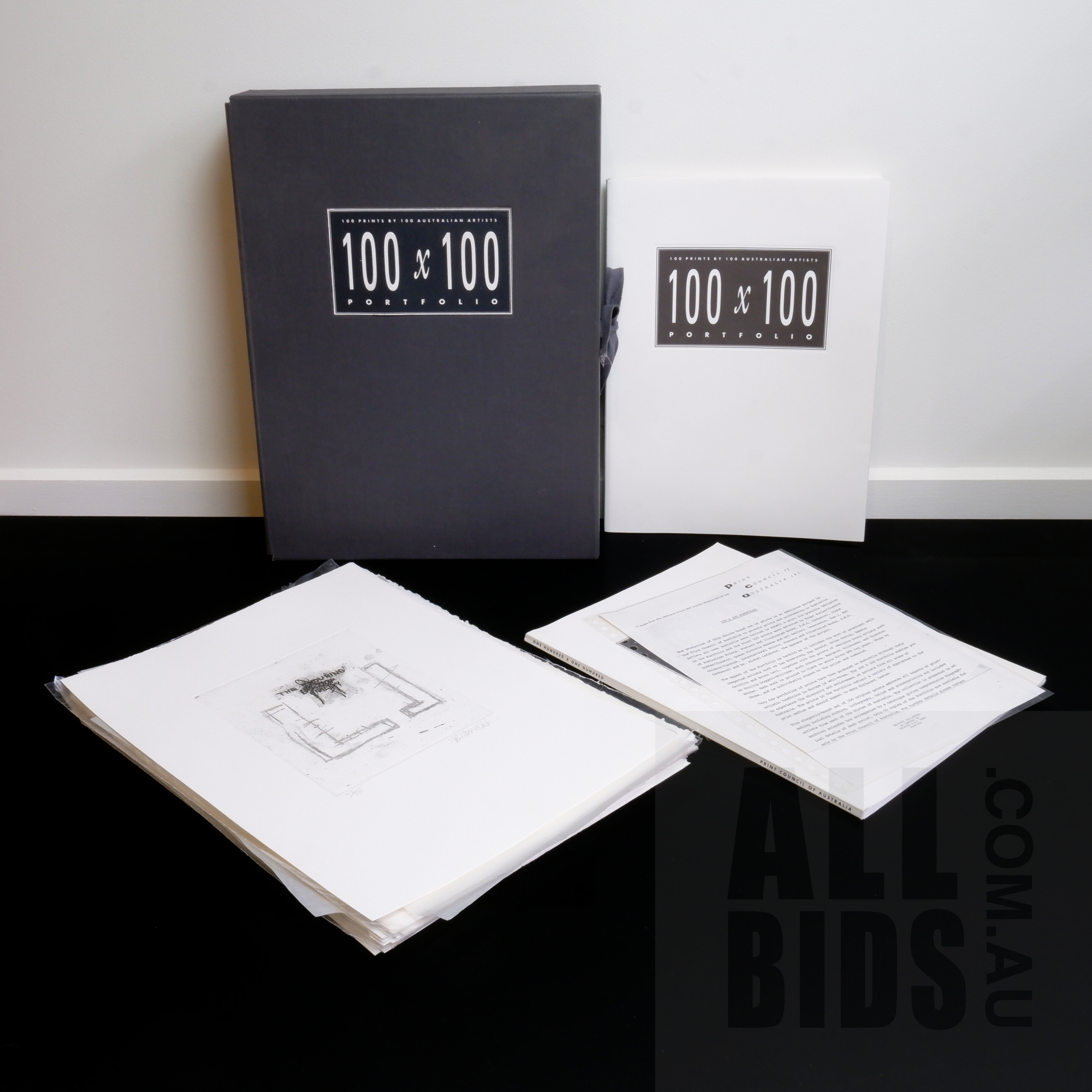 '100 Prints by 100 Australian Artists Portfolio (Incomplete), Produced by the Print Council of Australia 1988. 24 prints including Catalogue, Various Sizes, largest 38 x 28 cm'