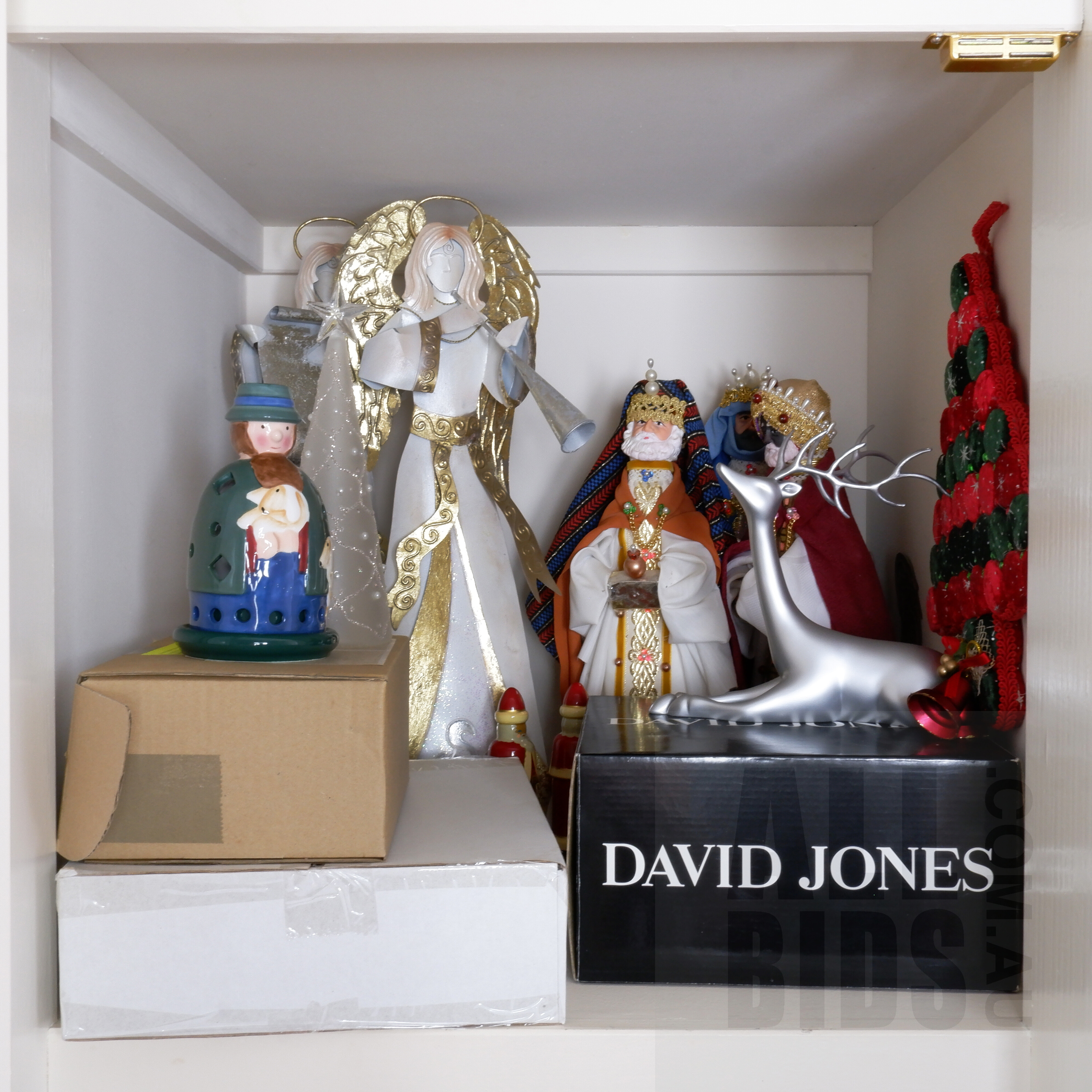 'Collection of Christmas Decorations, Including Three Wise Men Figures, David Jones Deer and More'