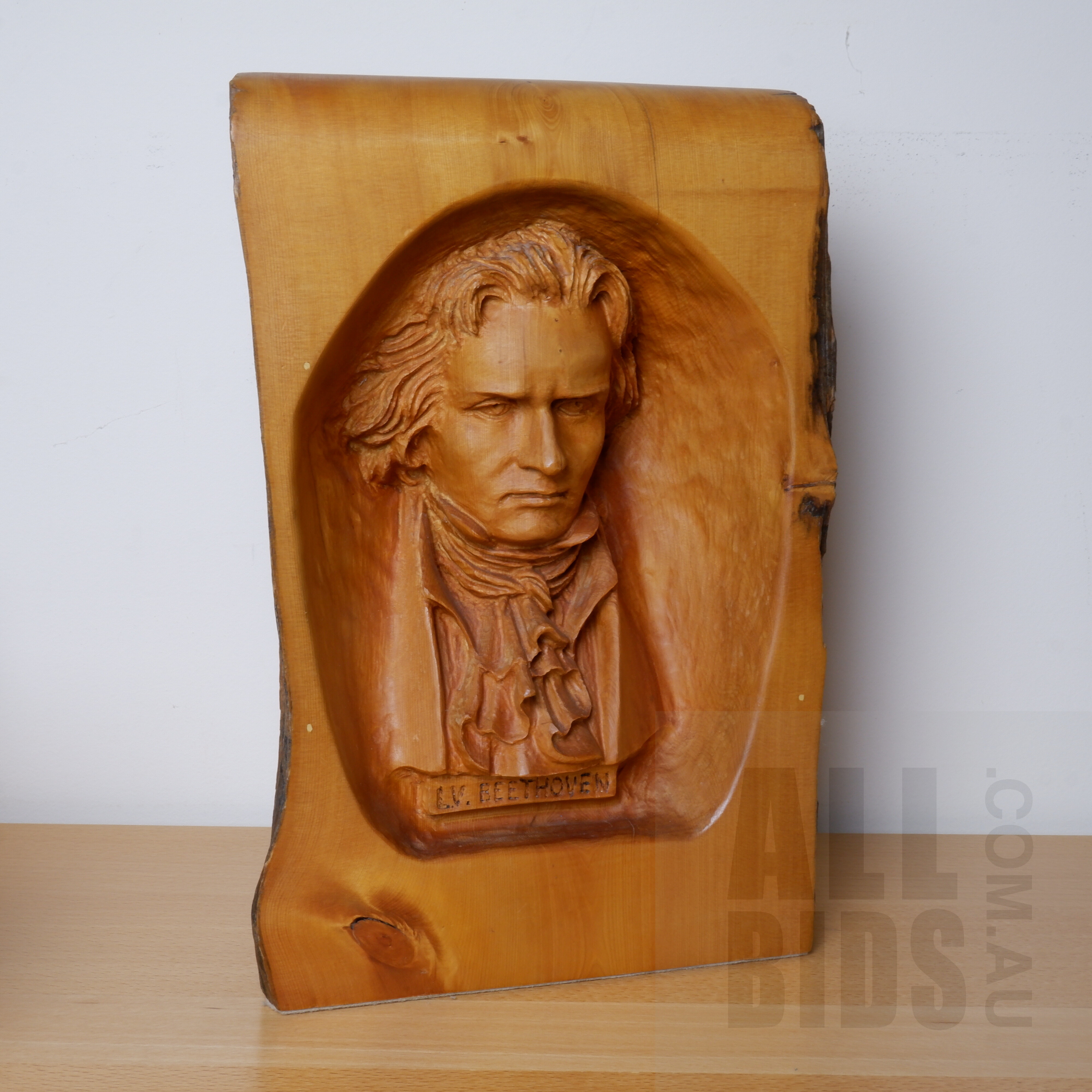 'Huon Pine Carving of Beethoven, 1987'