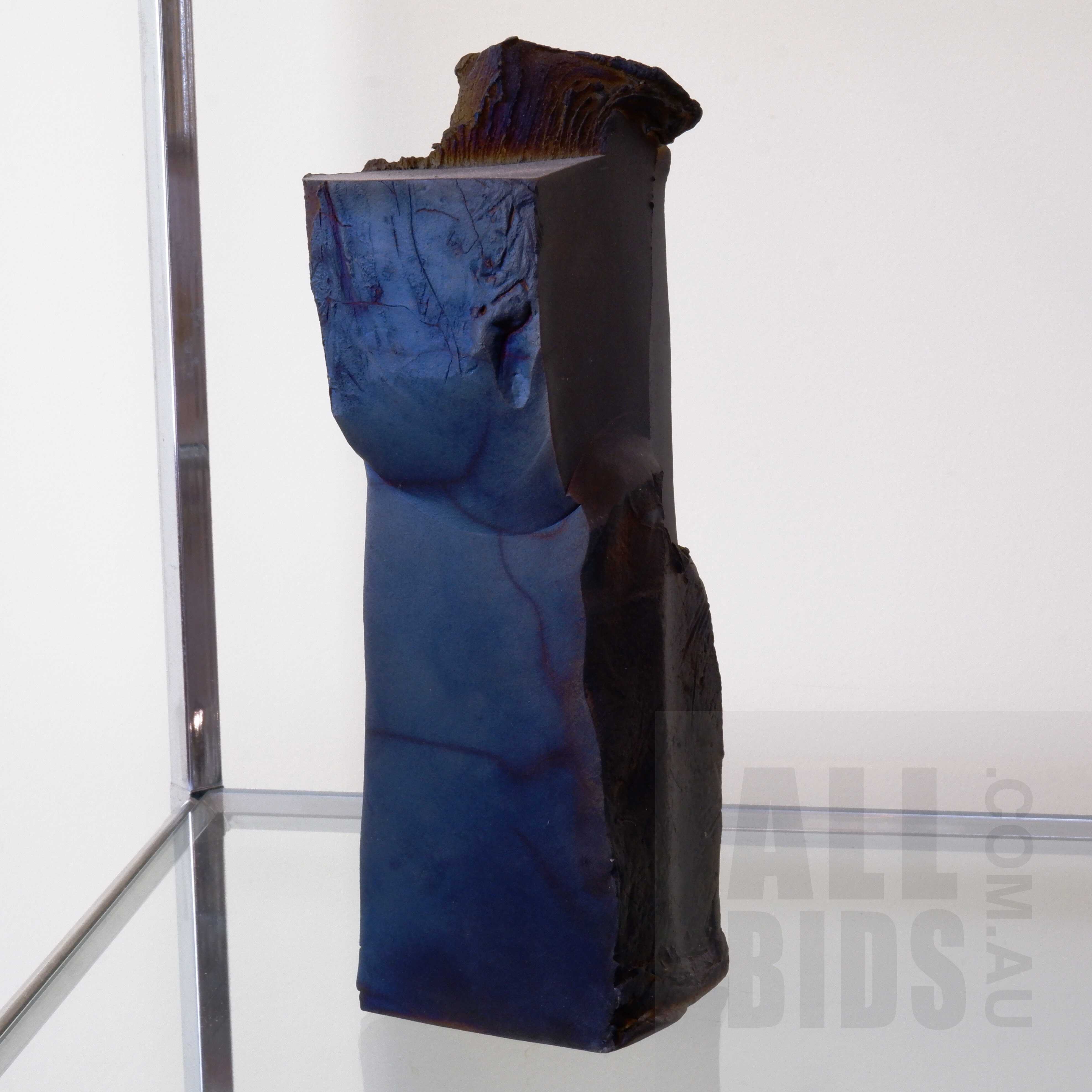 'Alan Watt (1941-) Black Fired Earthenware Form with Terra Sigillata and Copper Soda Fuming, 2001'