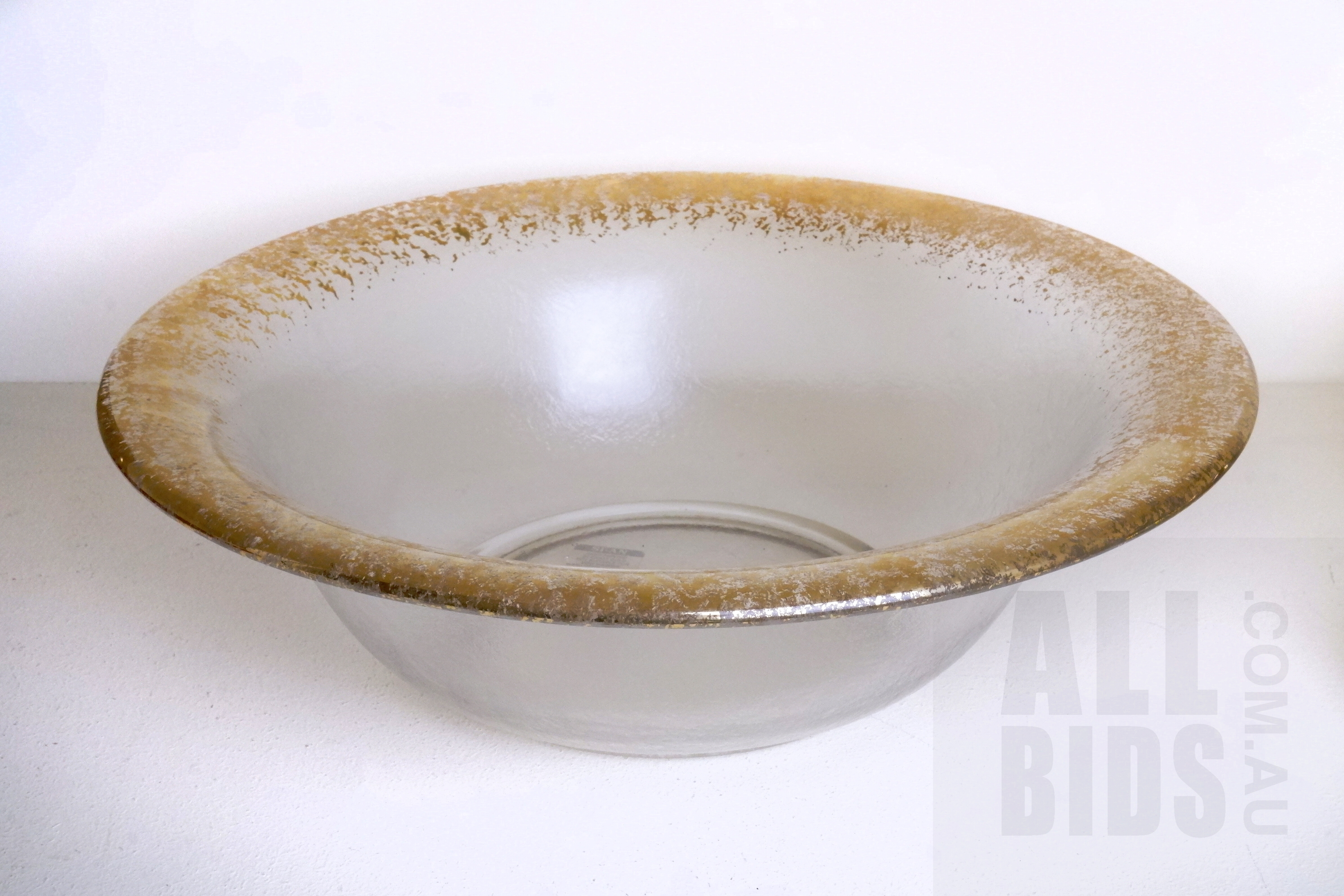 'Italian SI-AN Glass Serving Bowl with Hand Painted 24ct Gold'