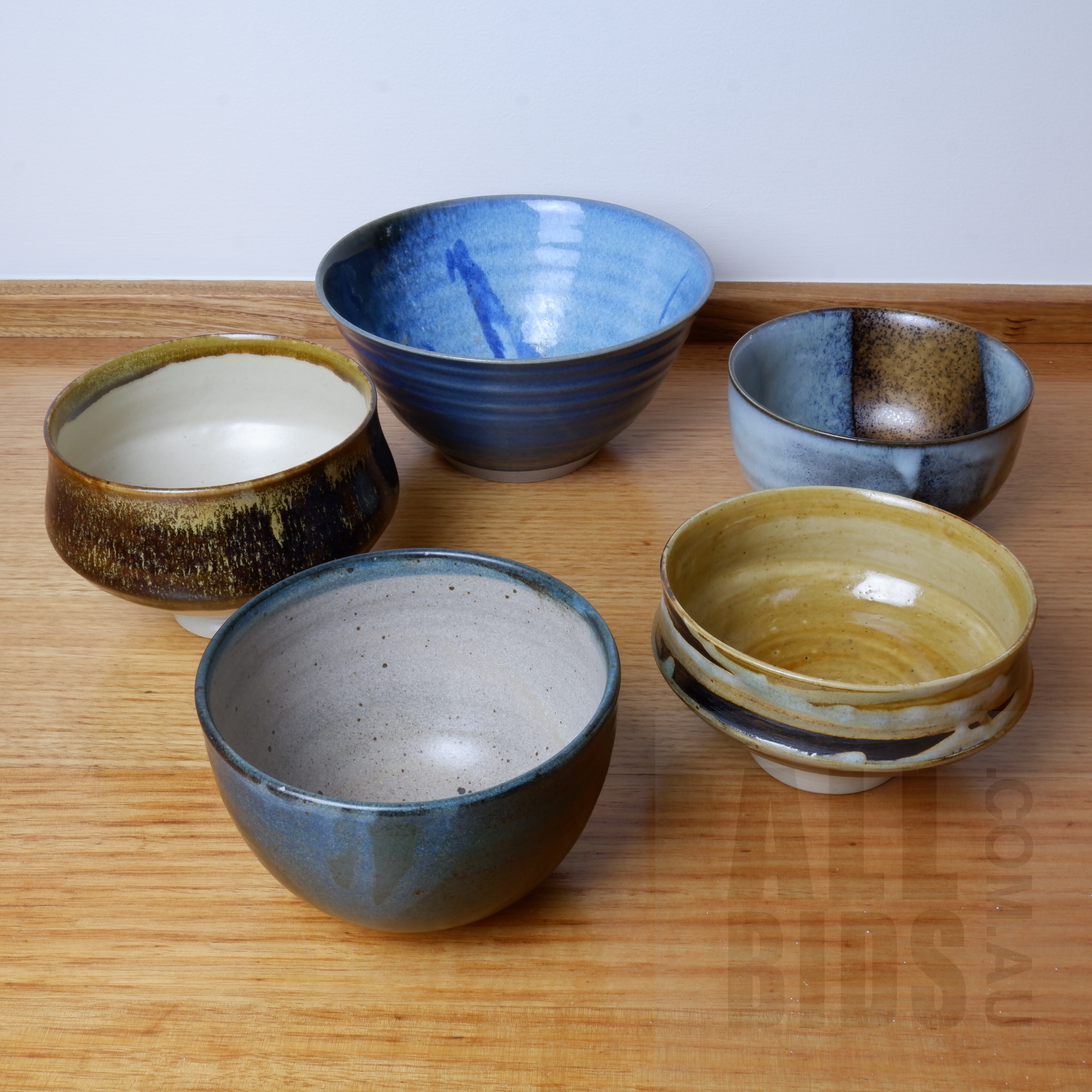 'Five Australian Studio Ceramic Bowls'