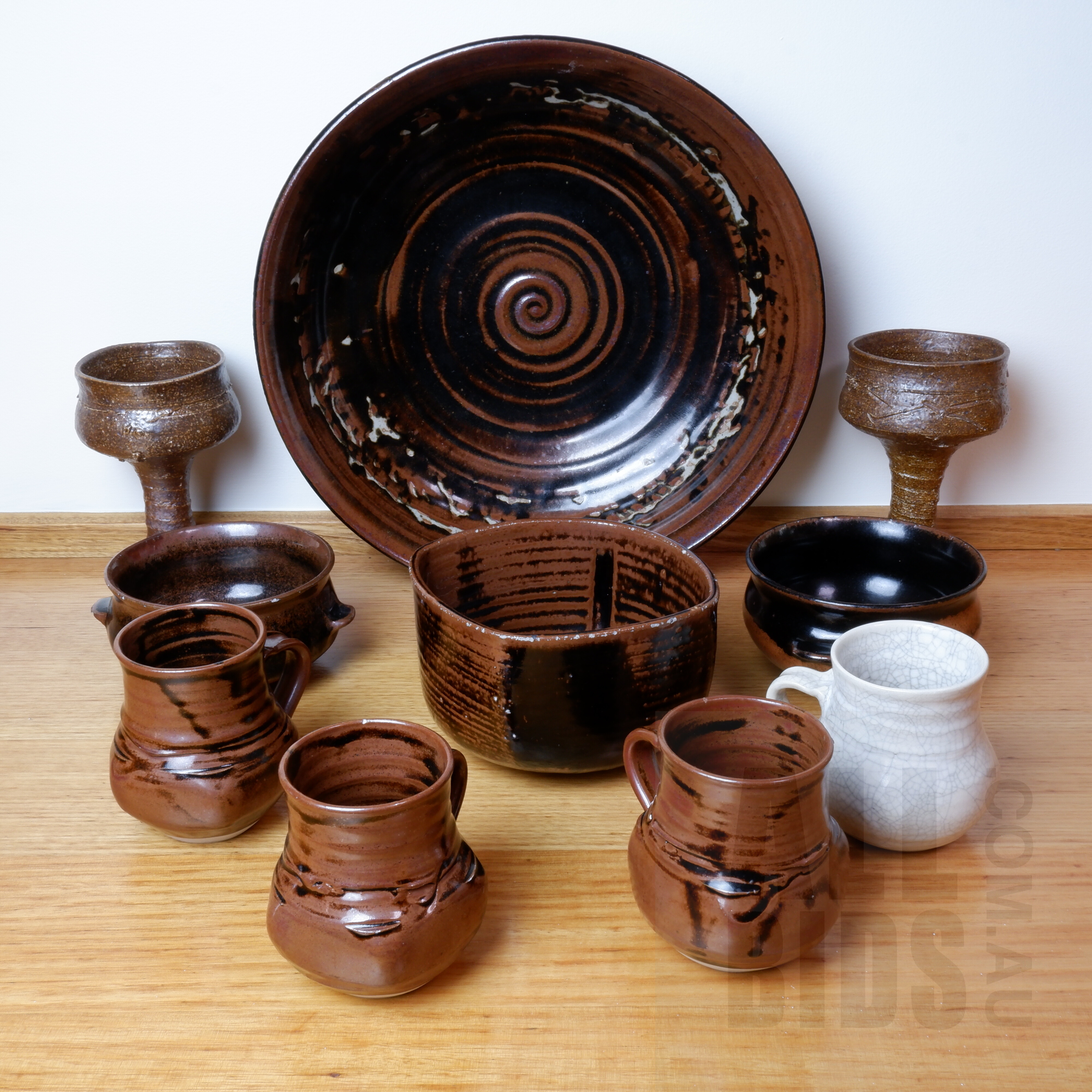 'Four Signed Australian Studio Pottery Tankards, with Various Other Australian Studio Ceramics'