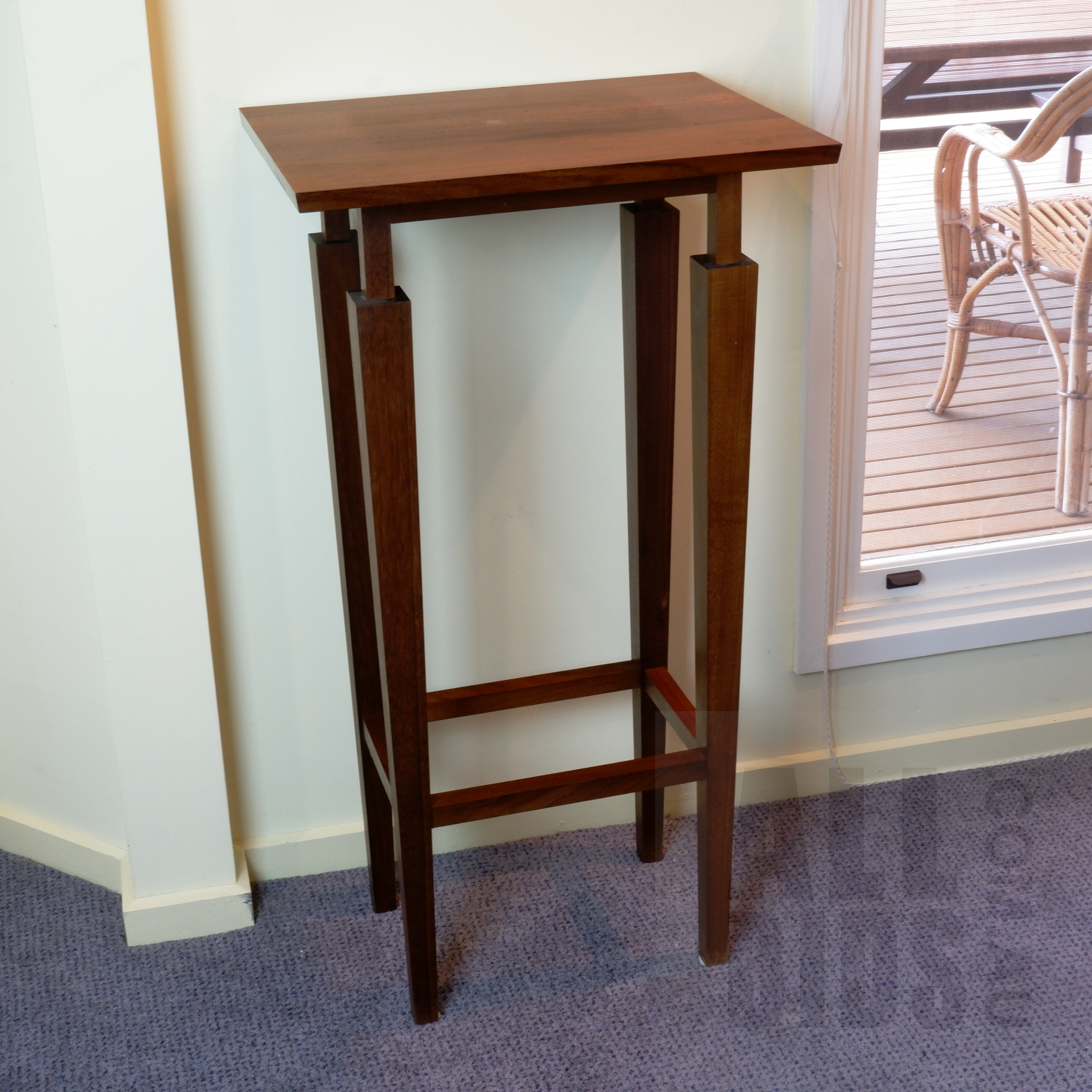 'Bespoke Australian Blackwood Stand with Tapered Legs, Made by a Canberra School of Art Graduate Circa 1994'