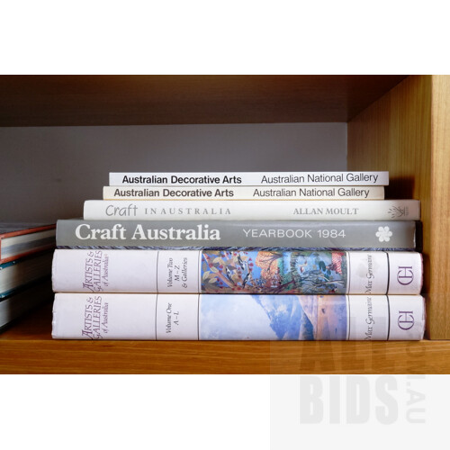 Various Australian Art Reference Books, Including Craft Australia and Australian Decorative Arts