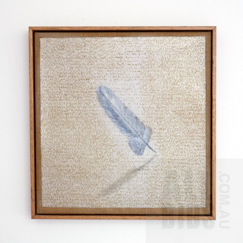 Dianne Fogwell (born 1958), Preamble, Linocut, Woodcut & Oil on Paper on Linen, 40.5 x 39 cm
