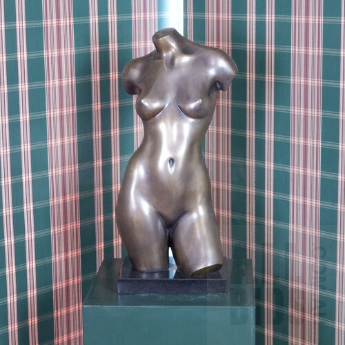 Phillip Piperides (born 1958), Torso, Bronze, Height: 48 cm including base