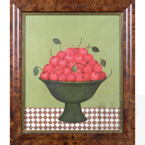 Frances Jones (1923-1999), Crabapples, Oil on Board, 29.5 x 24.5 cm