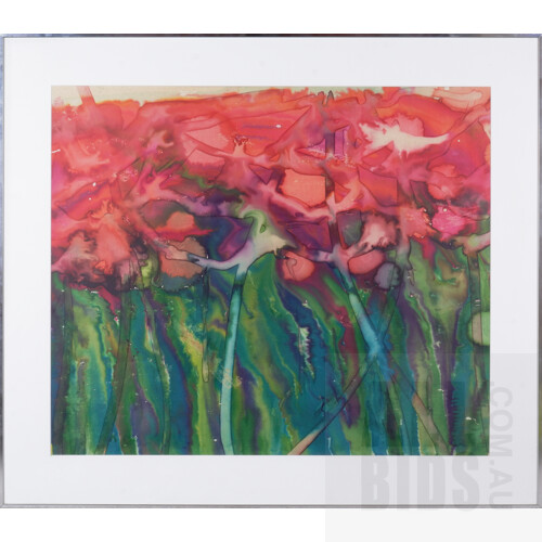 A Framed Floral Watercolour, 57 x 67 cm