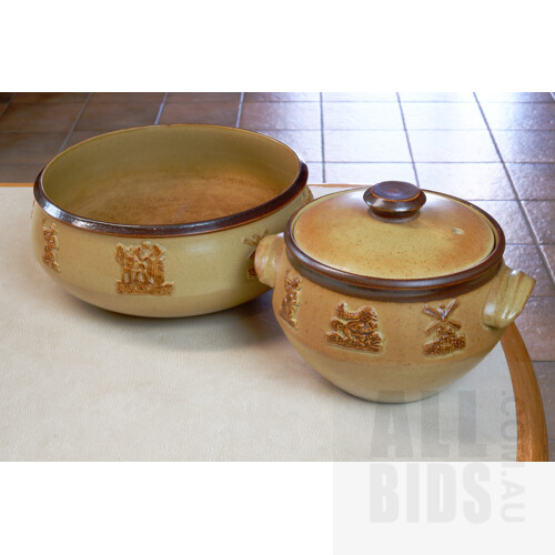 English Denby Stoneware Bowl and Covered Dish