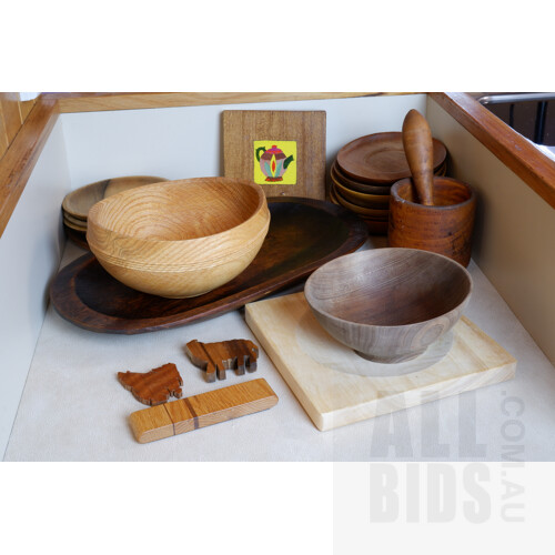Collection of Bespoke Timber Bowls and Serving Ware, Including Coachwood, Pin Oak, Sassafras and More