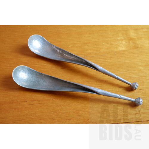 Pair of Artesia Pewter Sugar Spoons