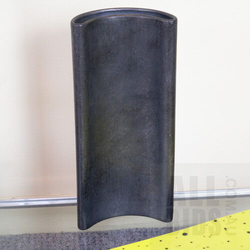 Keith Munro (1958-) Glazed Stoneware Demilune Vase