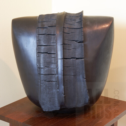 Peter Petruccelli (1934-2013) Black Form, Ceramic, From the 1987 Language of Form Exhibition