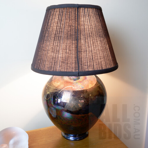 Large Lustre Glazed Ceramic Table Lamp
