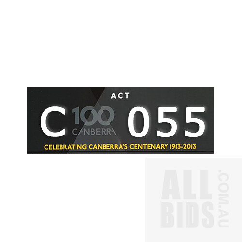 ACT Centenary Number Plate C 055
