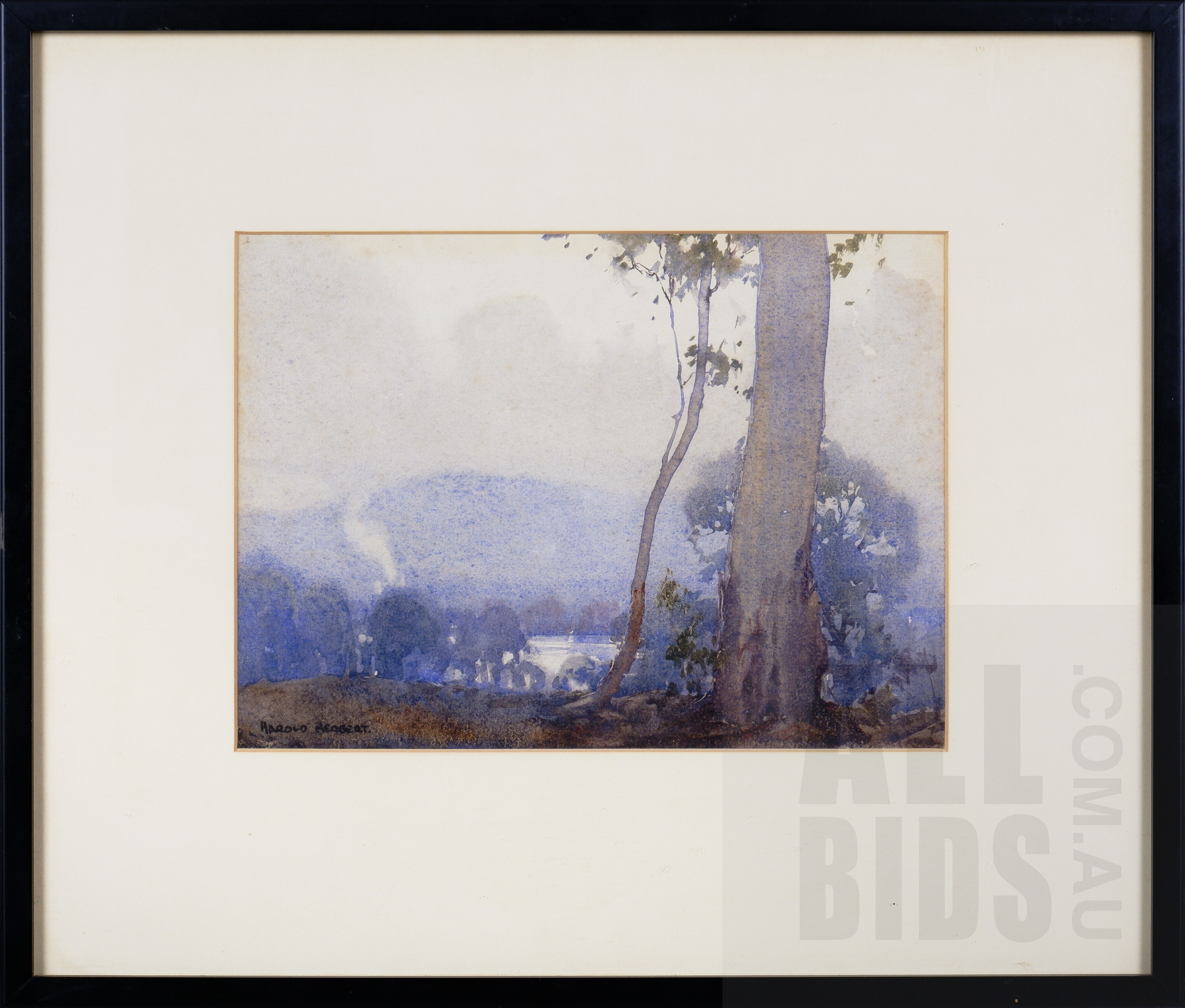 'Harold Herbert (1892-1945), Untitled (Landscape with Gumtree), Watercolour, 19 x 25 cm'