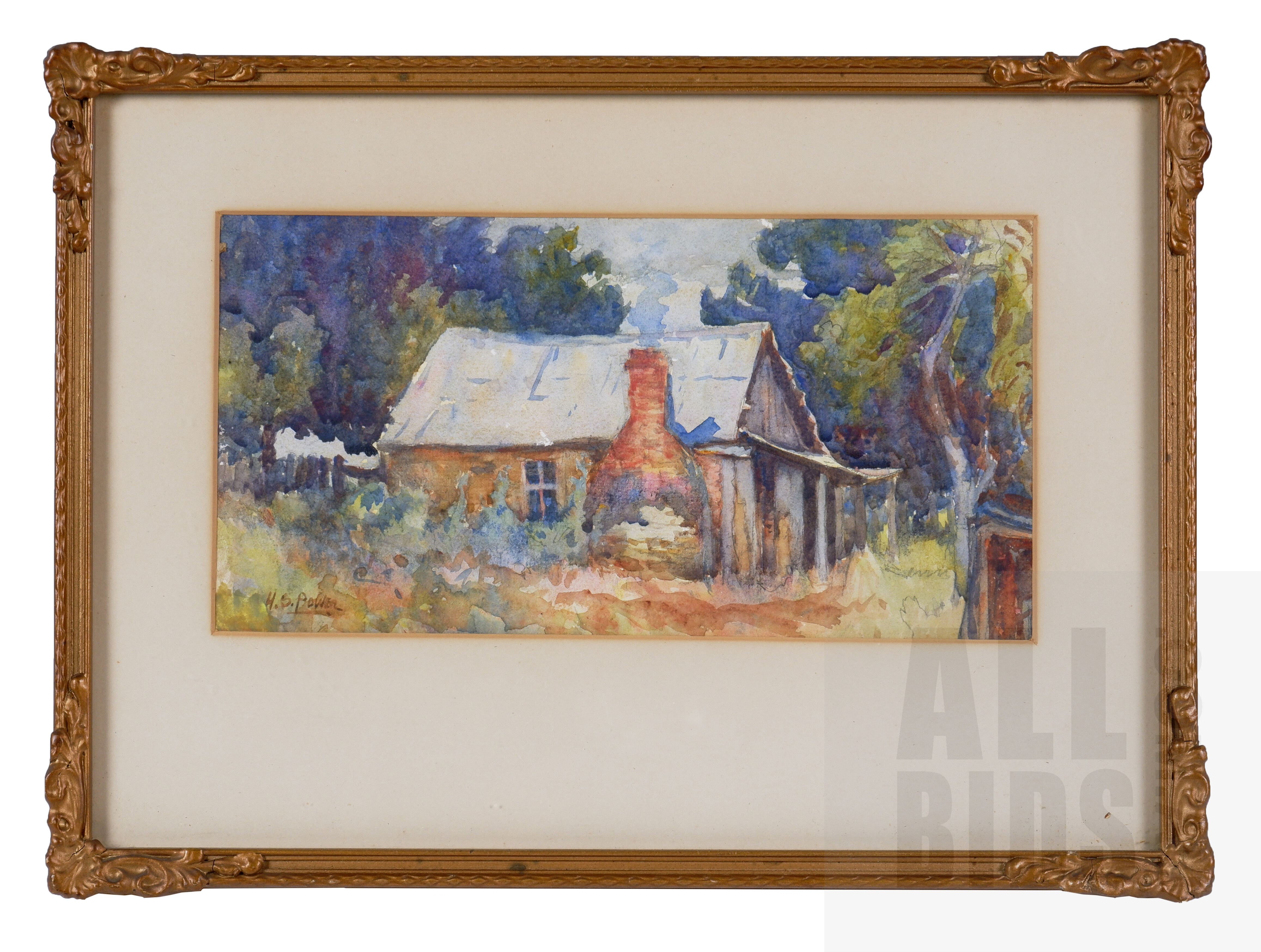 'Harold Septimus Power (1878-1951), Untitled (Country Cottage), Watercolour, 13 x 27 cm'