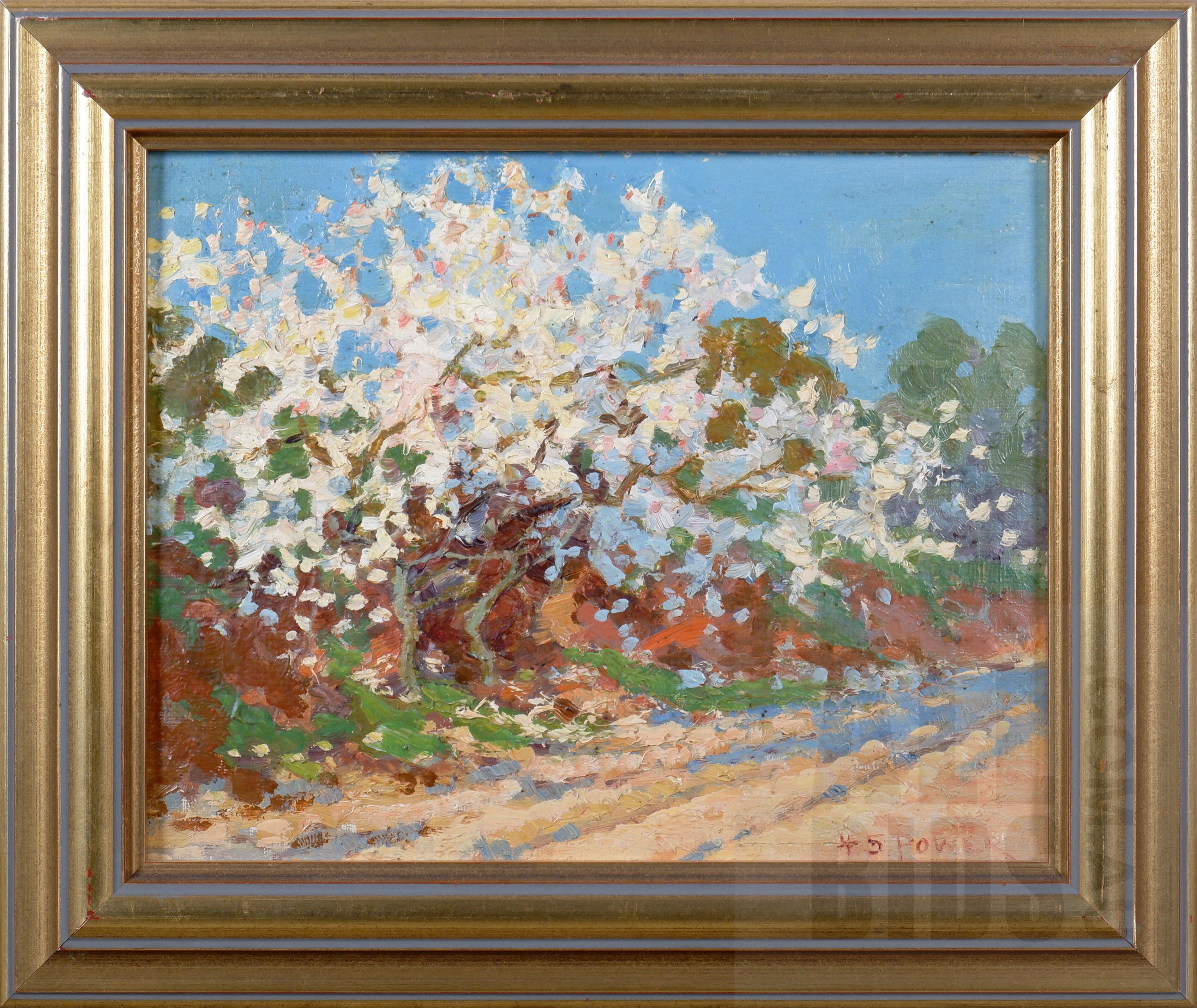 'Harold Septimus Power (1878-1951), Untitled (Spring Blossoms), Oil on Card, 19 x 24 cm'