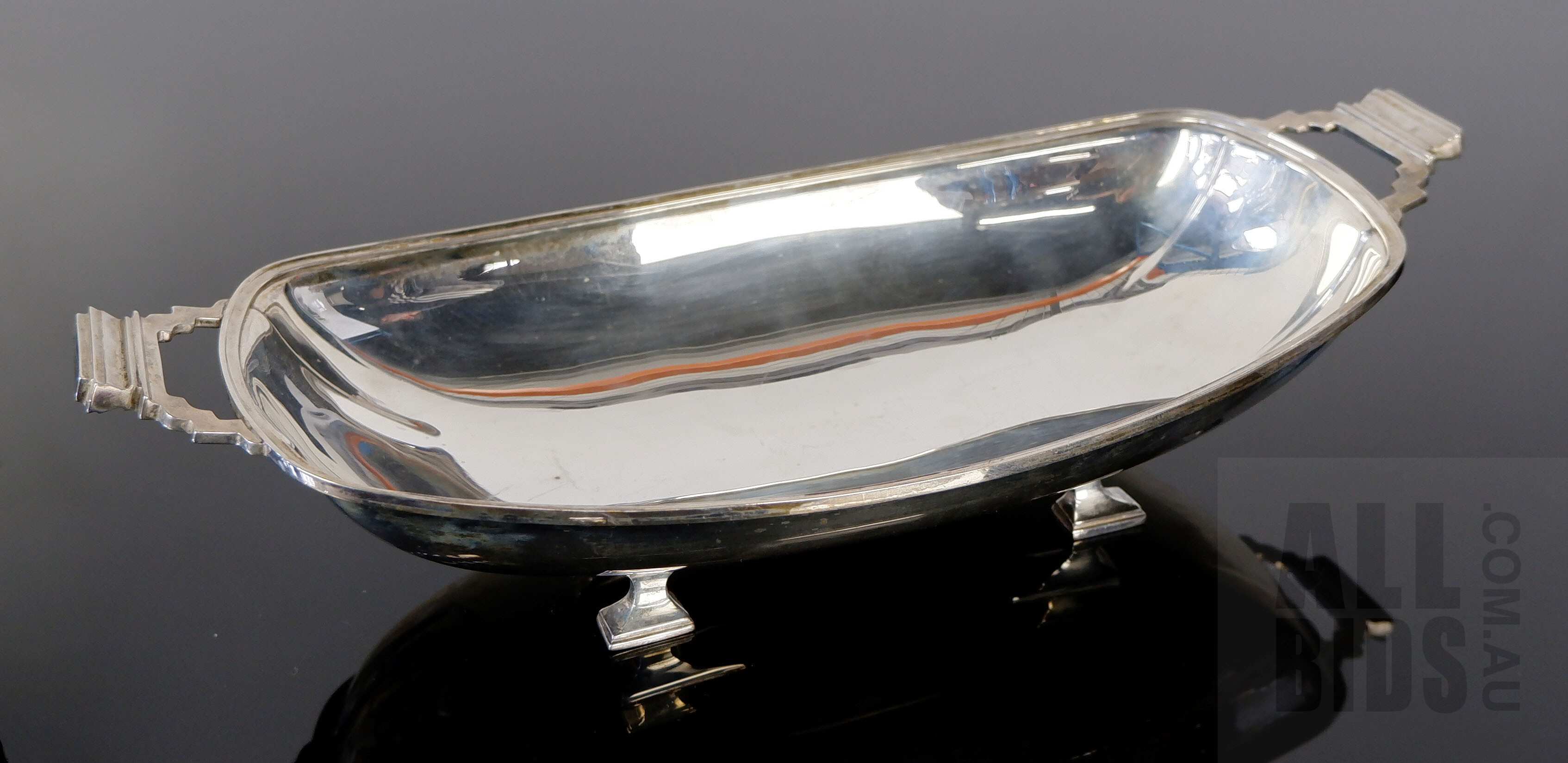 'Art Deco Sterling Silver Footed Serving Dish, W Drummond & Co, London, 1934, 744g'