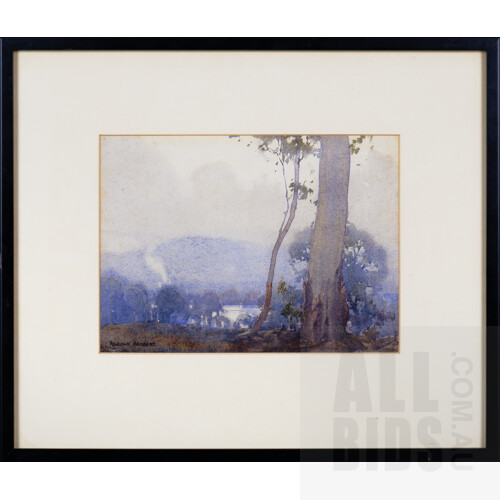 Harold Herbert (1892-1945), Untitled (Landscape with Gumtree), Watercolour, 19 x 25 cm