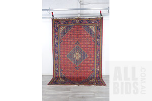 Persian Hand Knotted Wool Bijar Rug With Repeating Herati Design Field