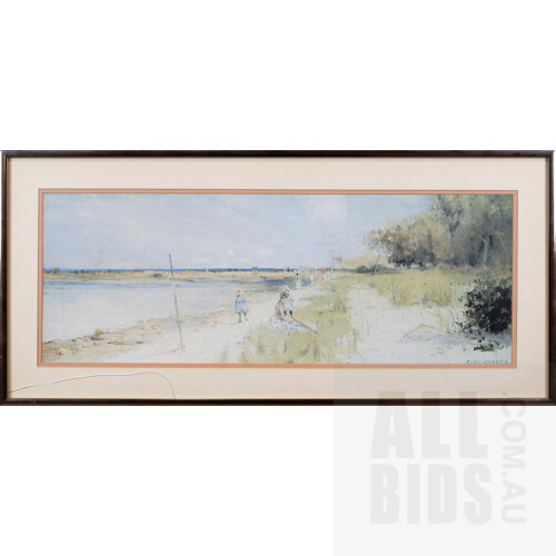 A Framed Charles Conder Print, Ricketts Point Near Sandringham 1890, together with Another Framed Print, Largest 76 x 54 cm (2)