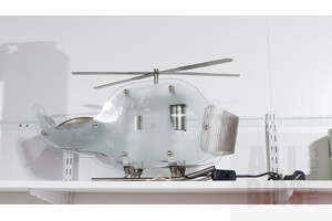 Novelty Glass and Metal Helicopter Shaped Desk Lamp
