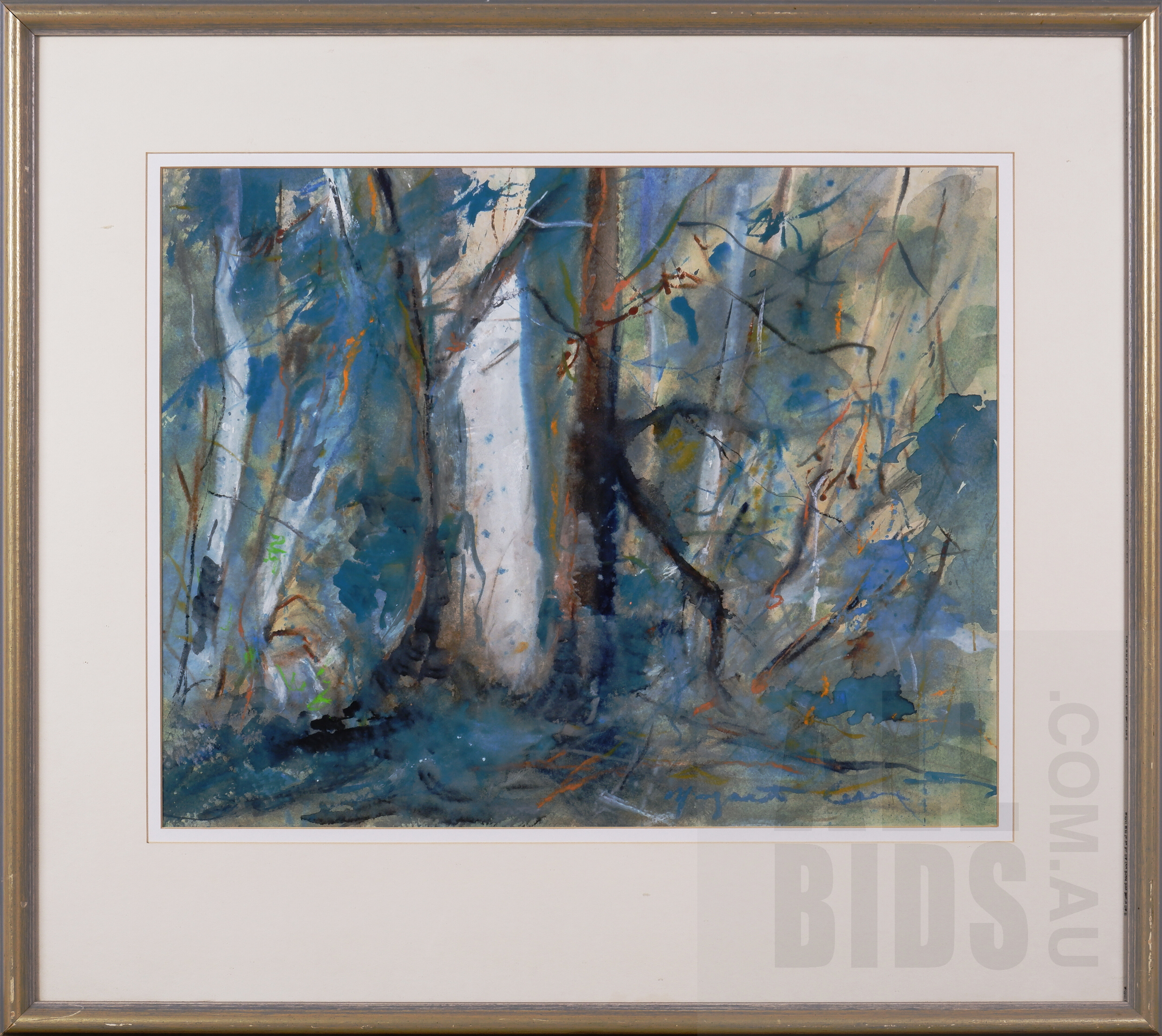 'Margaret Coen (1913-1993), Wilson Valley Trees, Watercolour & Pastel, 46 x 59 cm'