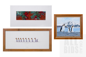 Three Assorted Artworks, Largest 55 x 29 cm