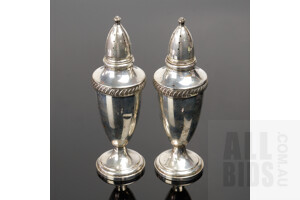 Pair American Fisher Weighted Sterling Silver Salt and Pepper Shakers
