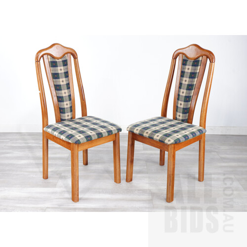 Pair of Contemporary Fabric Upholstered Dining Chairs