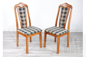 Pair of Contemporary Fabric Upholstered Dining Chairs