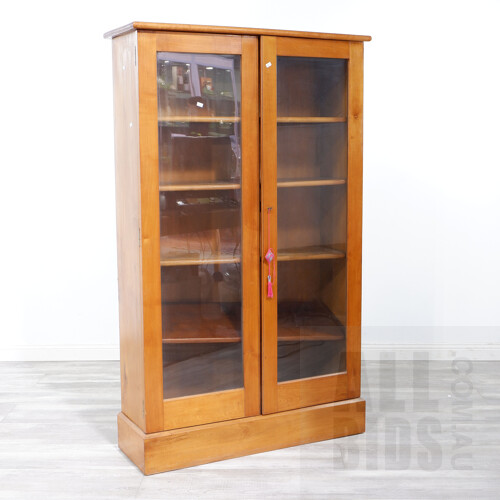 Vintage Pine Glass Front Bookcase - Lot 1315576 | ALLBIDS