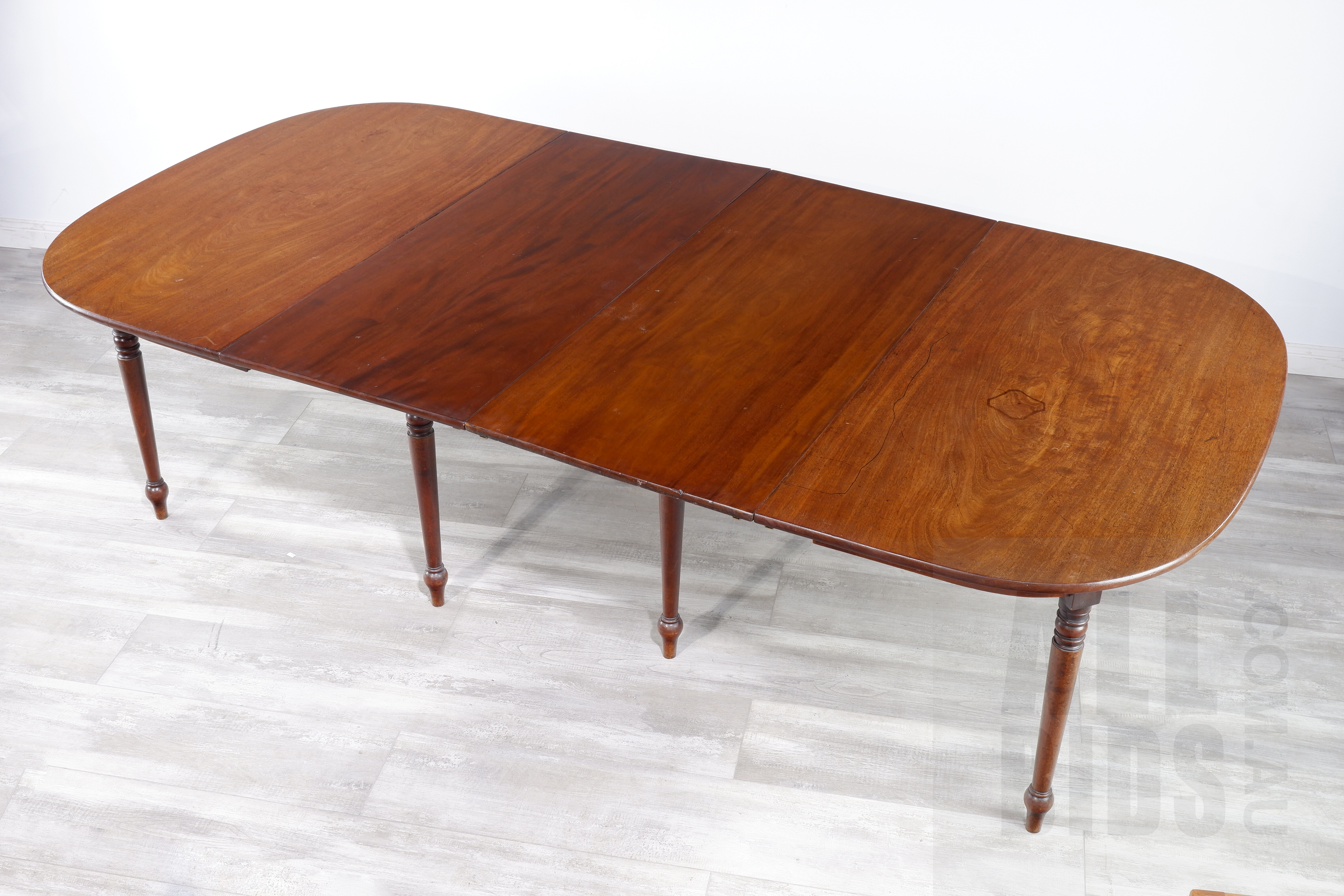 'Early Victorian Mahogany Two Leaf Extension Dining Table, Circa 1840s'