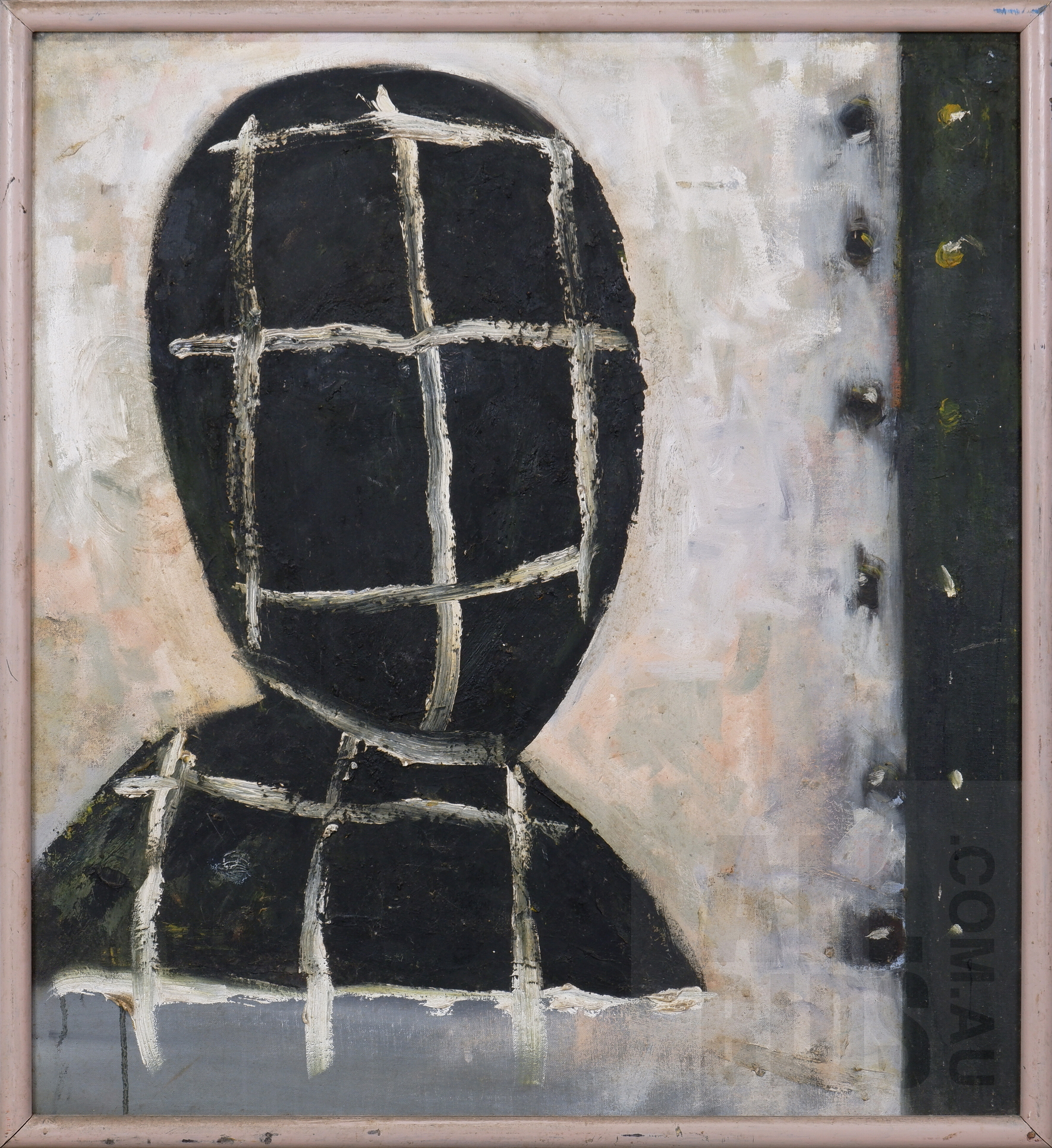 'Christopher Snee (born 1957), Head 1987, Oil on Canvas on Board, 59 x 54 cm'