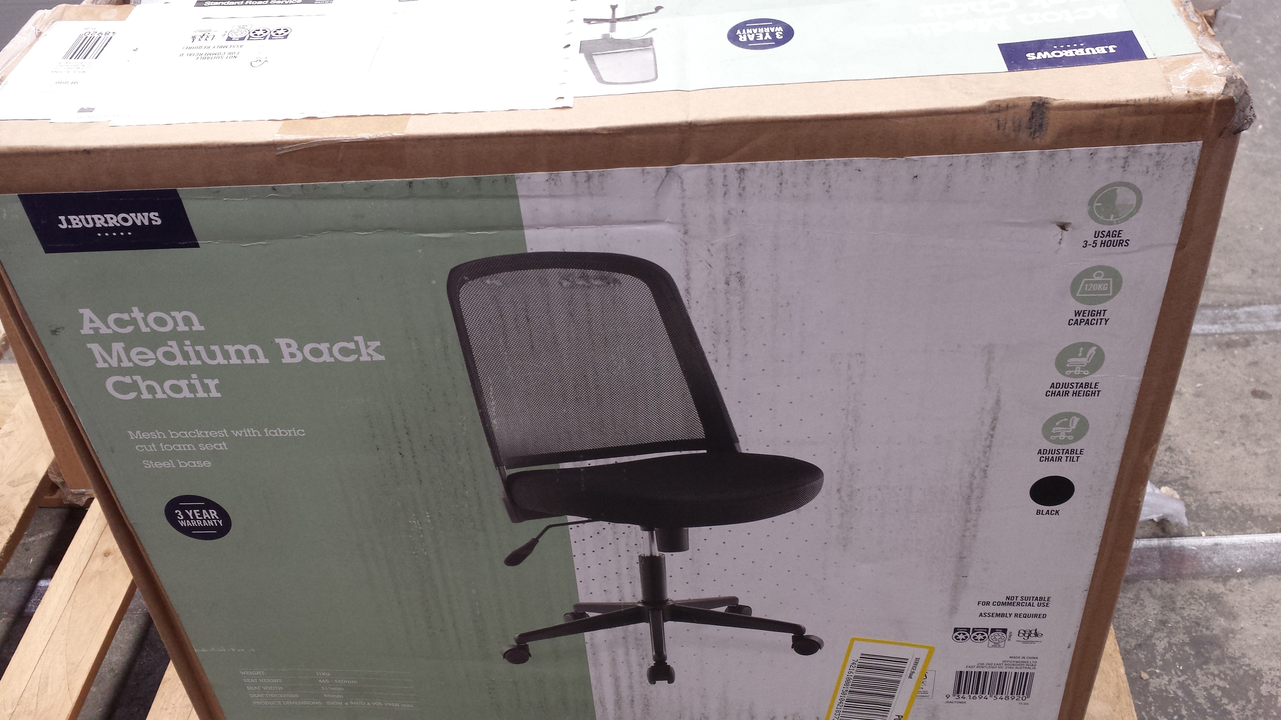 acton medium back mesh chair black