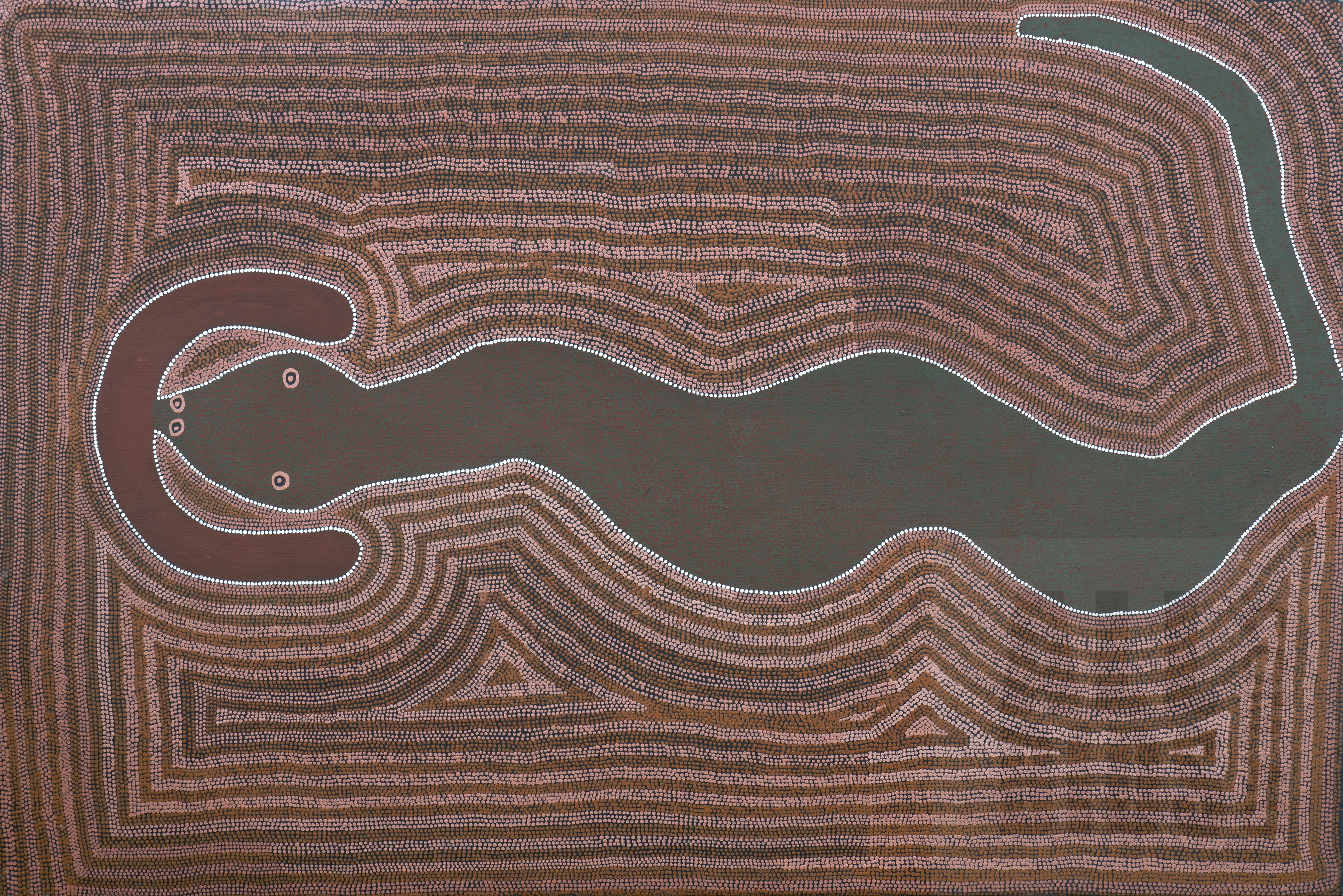 'Mick Namarari Tjapaltjarri (1926-1998, Pintupi language group), Untitled 1987, Synthetic Polymer Paint on Linen, 182 x 121.5 cm '