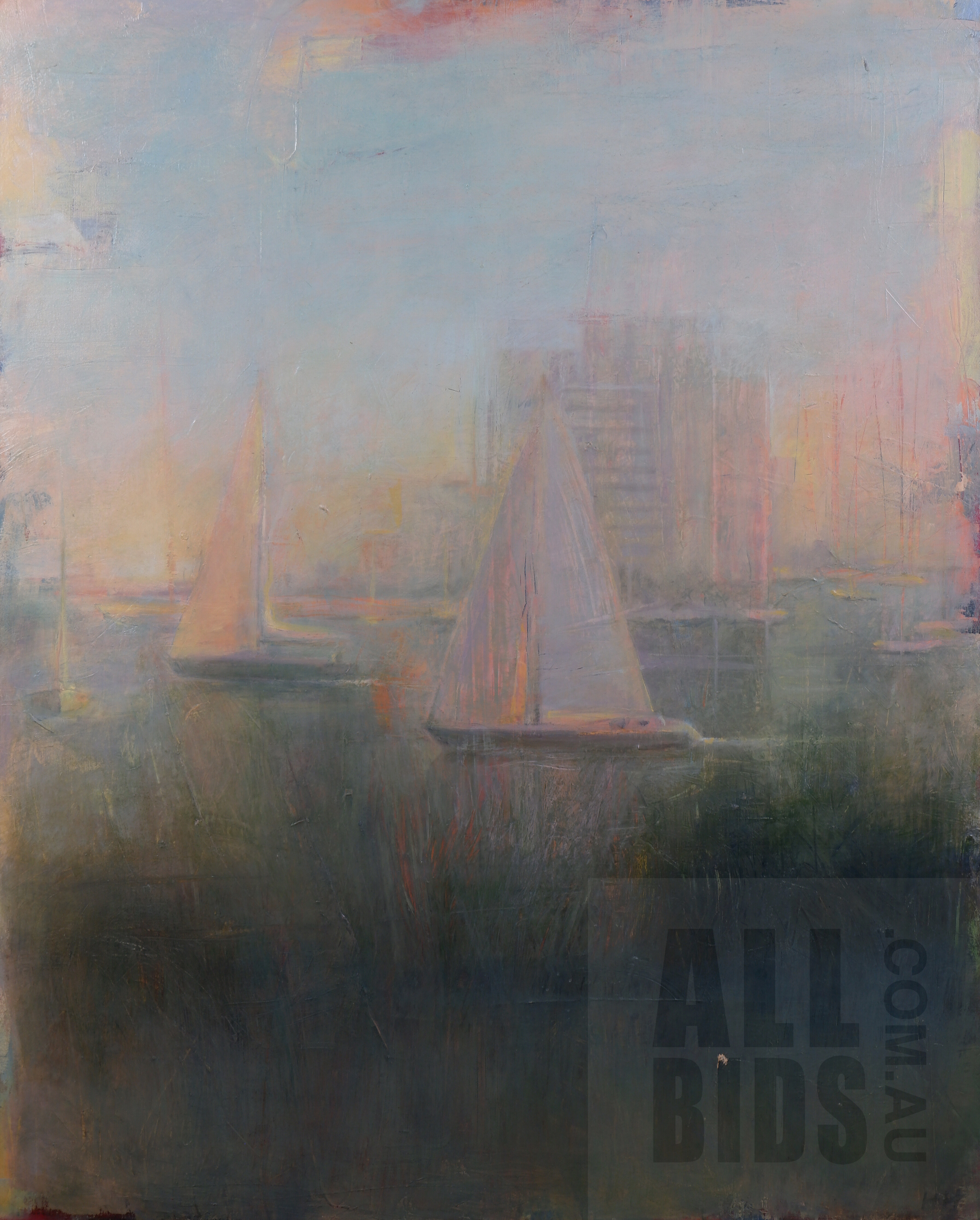 'Helen Halliday (20th Century), Elizabeth Bay, Oil on Canvas, 152 x 121 cm'