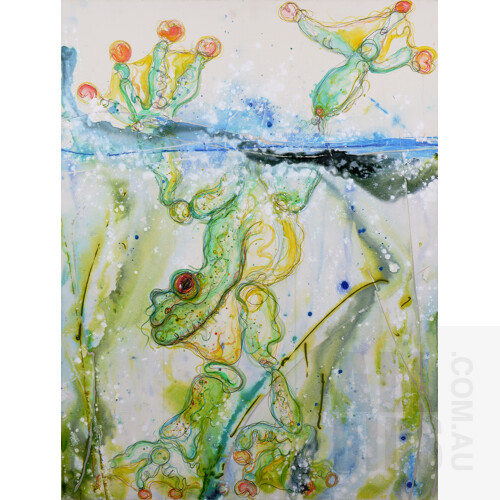 Gav Barbey (1966), Tree Frog 2005, Acrylic on Canvas, 91 x 122 cm