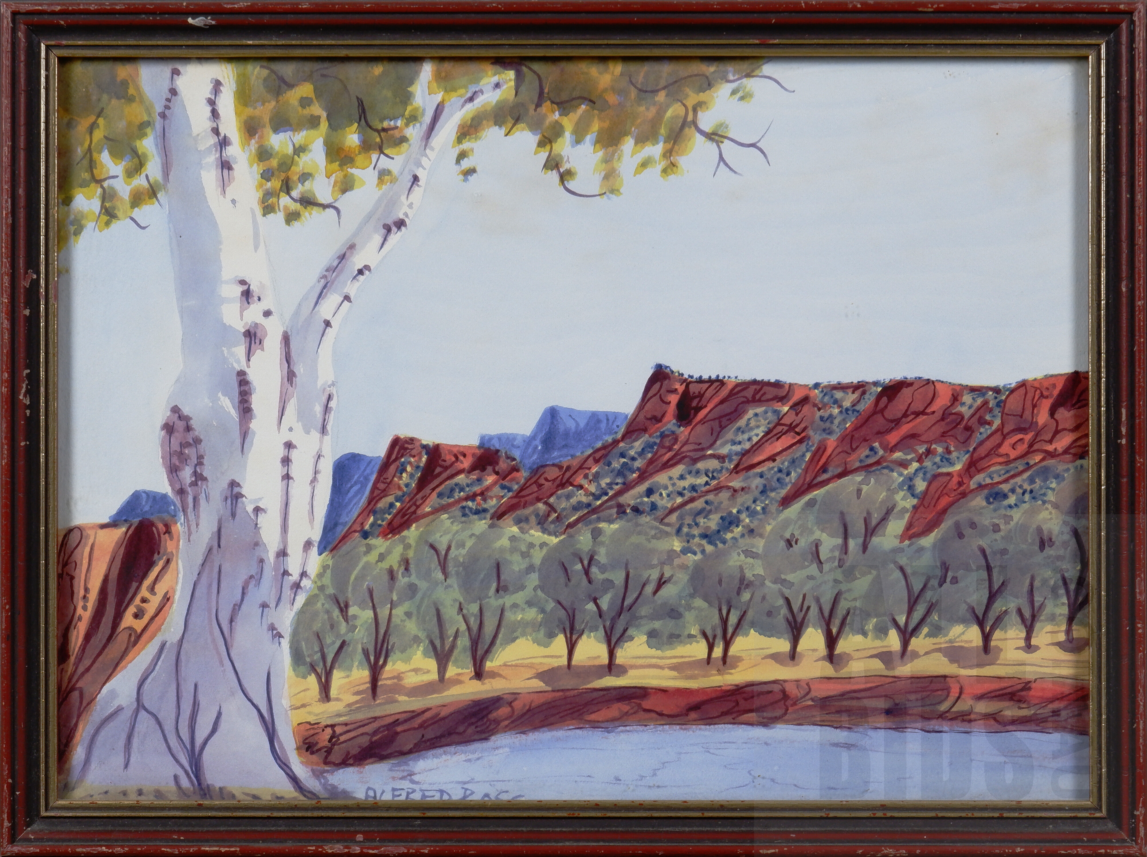 'Alfred Ross (born 1945), Central Australian Landscape, Watercolour, 25 x 34 cm'