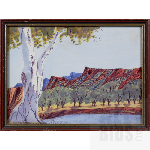 Alfred Ross (born 1945), Central Australian Landscape, Watercolour, 25 x 34 cm