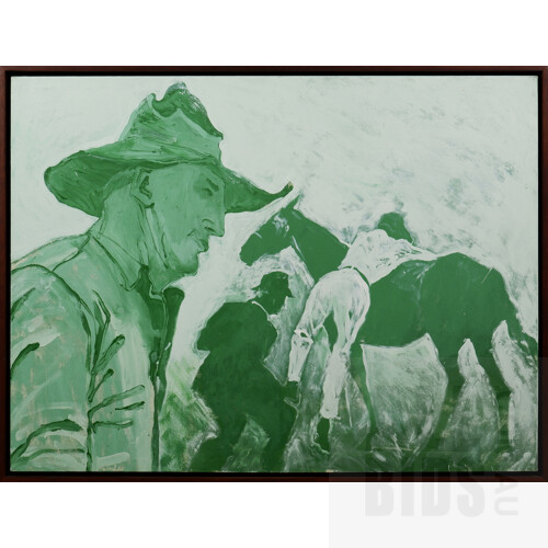 Ben Taylor (born 1960), Horse Trainer 2004, Oil on Canvas, 91 x 122 cm