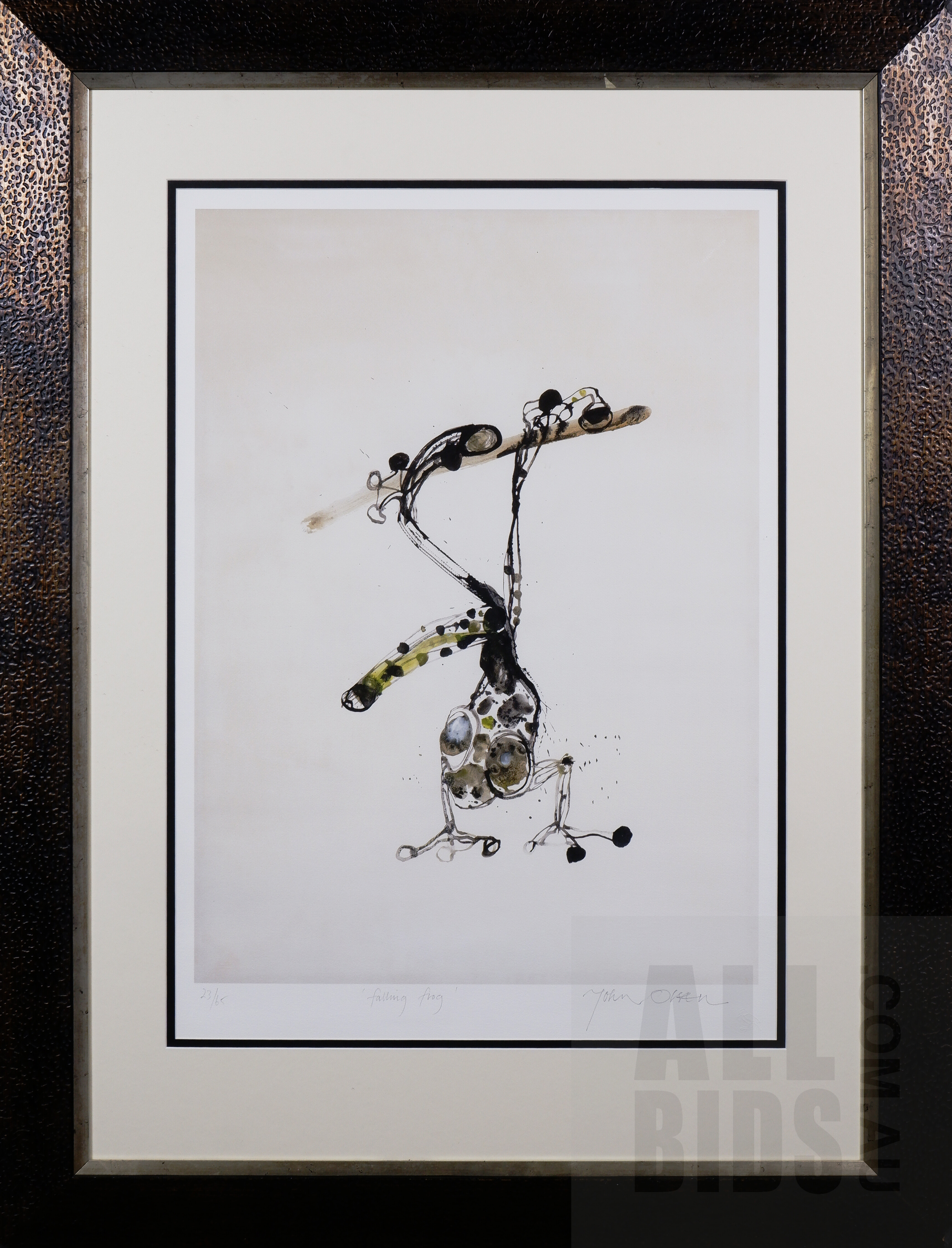 'John Olsen (born 1928), Falling Frog, Digital Lithograph, 79.5 x 57.5 cm (image size)'
