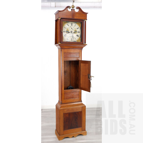 Antique Oak Cased James Hardy Dorchester Grandfather Clock